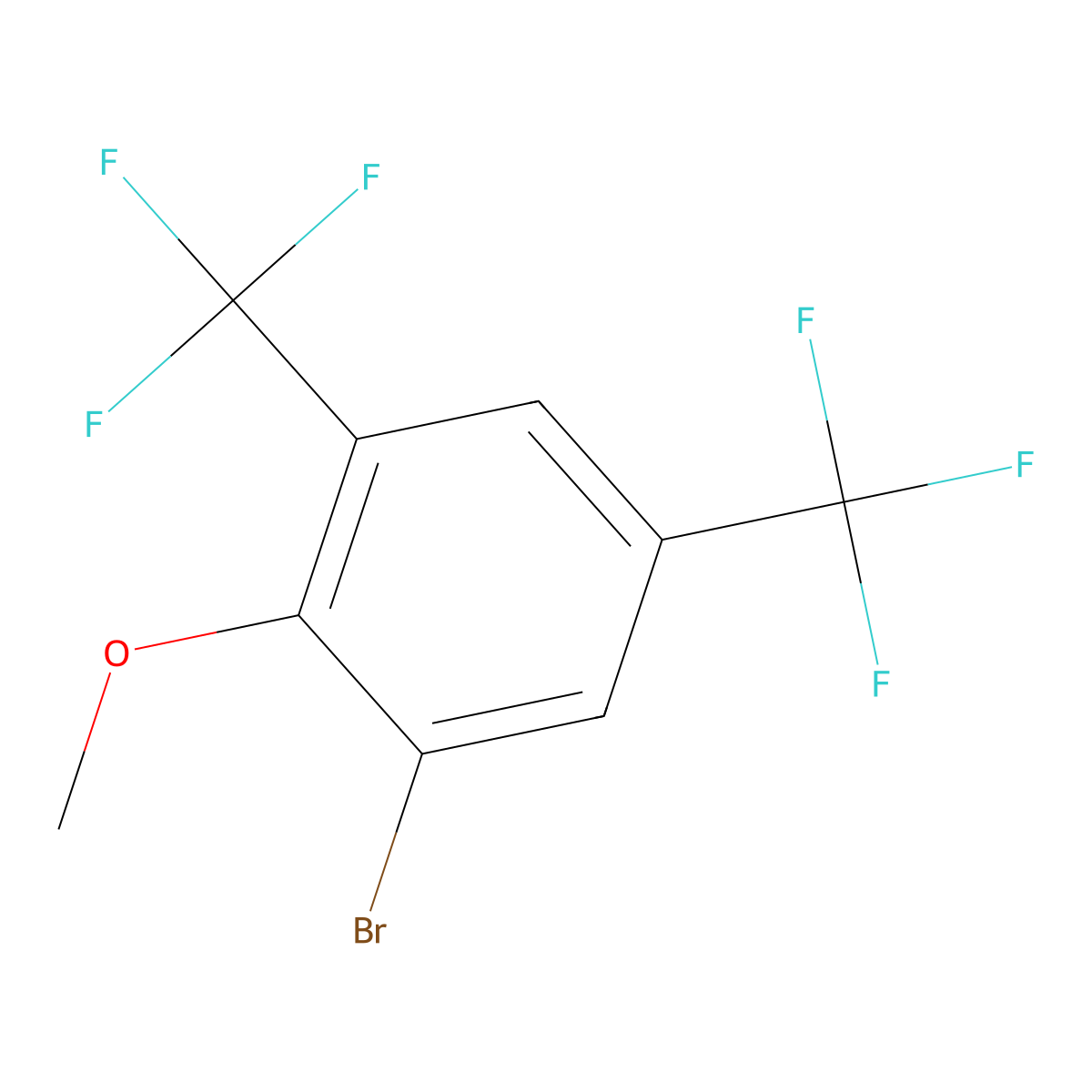 1-Bromo-2-methoxy-3,5-bis(trifluoromethyl)benzene molecular structure, CAS 197015-76-2