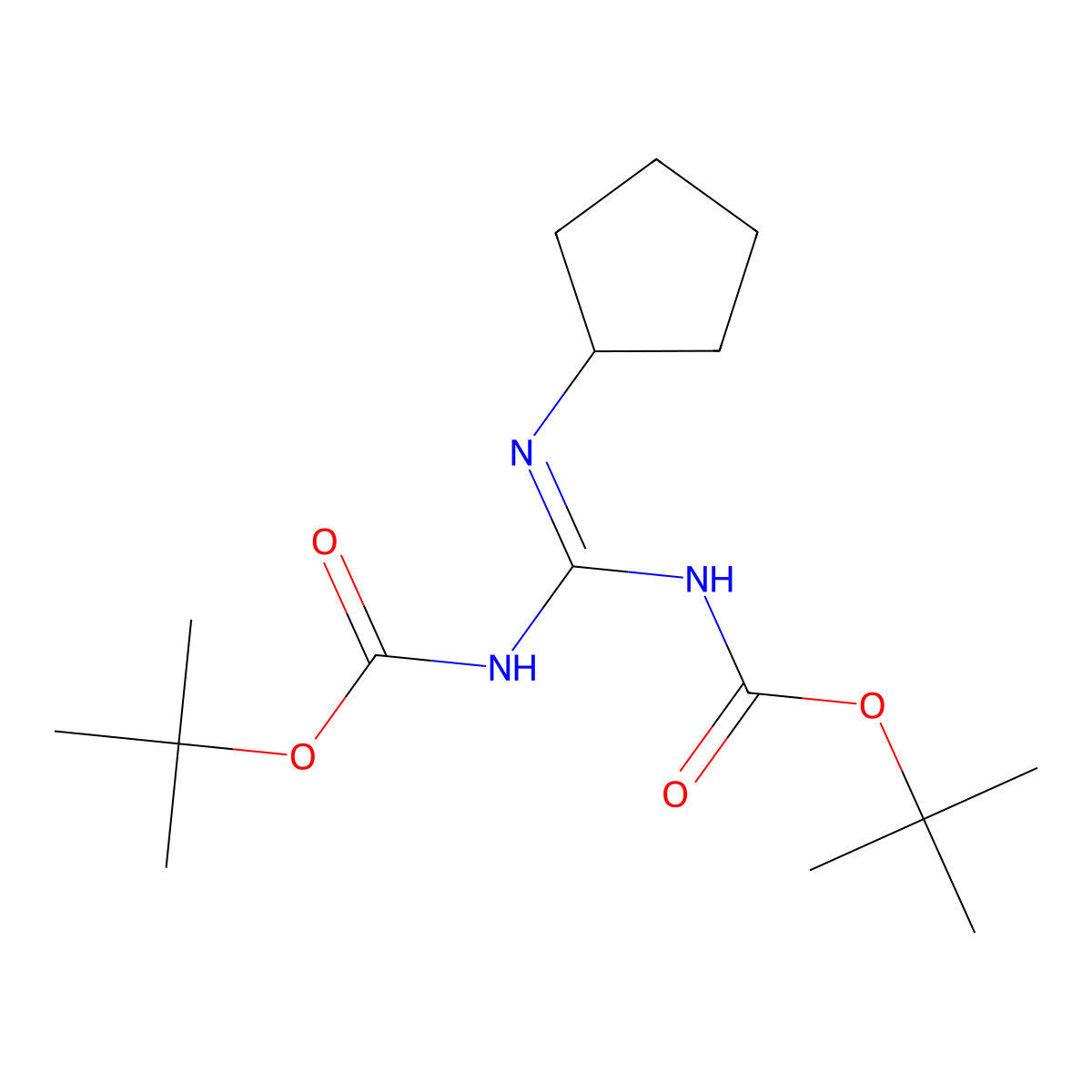 1-Cyclopentyl-2,3-bis(tert-butoxycarbonyl)guanidine molecular structure, CAS 197015-85-3