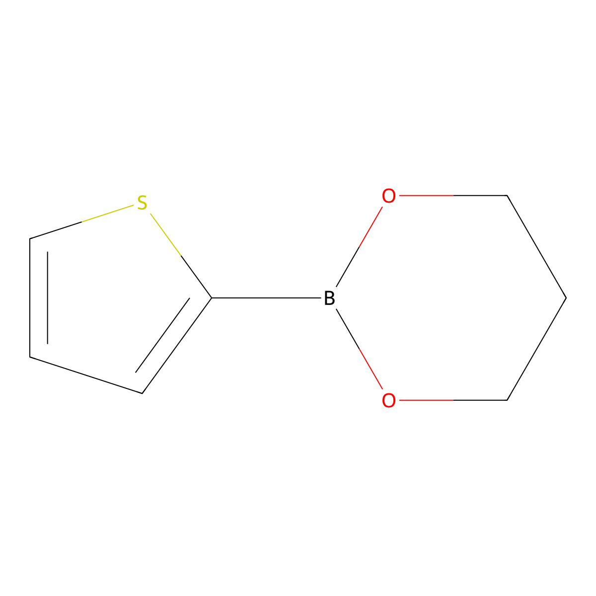 2-(Thiophen-2-YL)-1,3,2-dioxaborinane molecular structure, CAS 197024-83-2