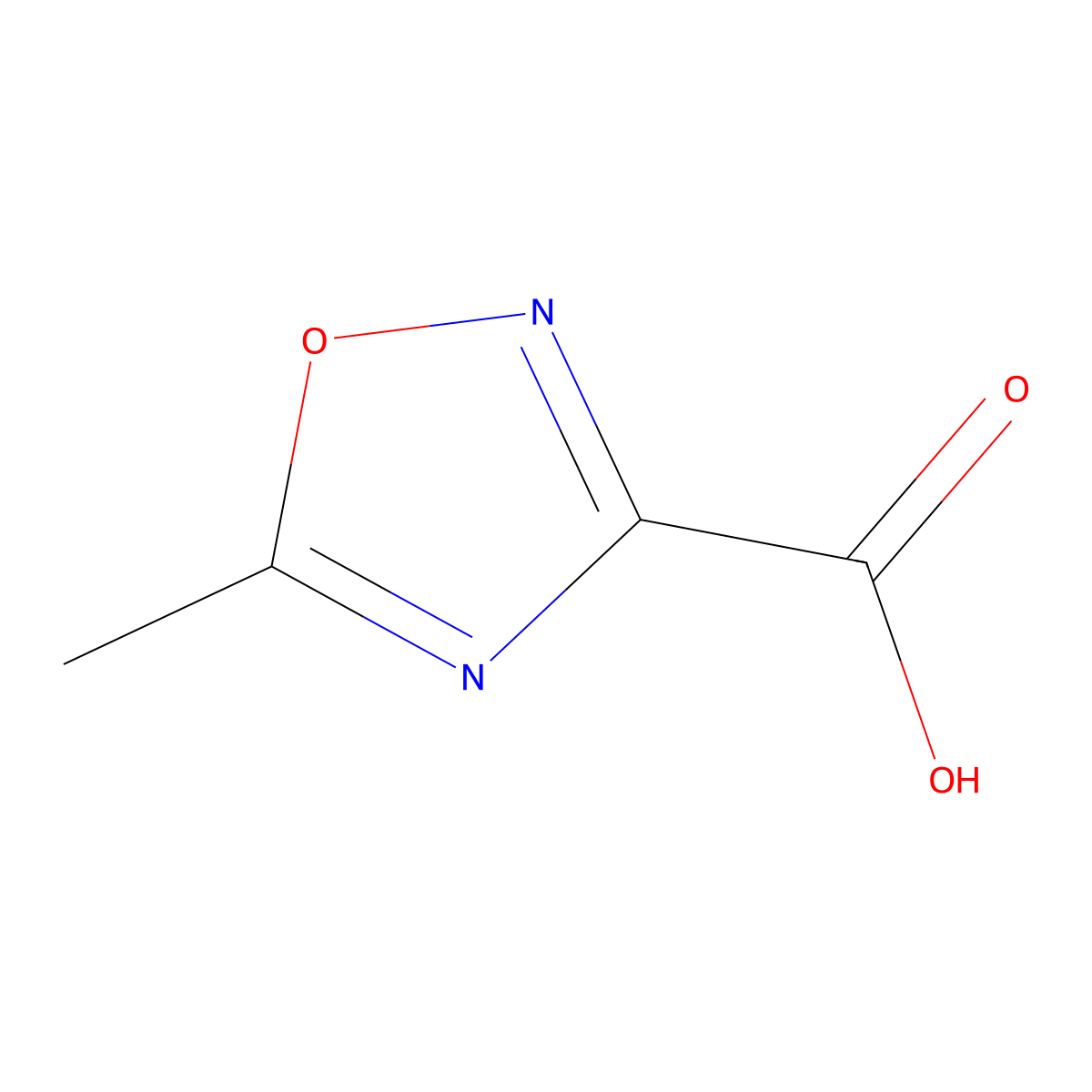 5-Methyl-1,2,4-oxadiazole-3-carboxylic acid molecular structure, CAS 19703-92-5