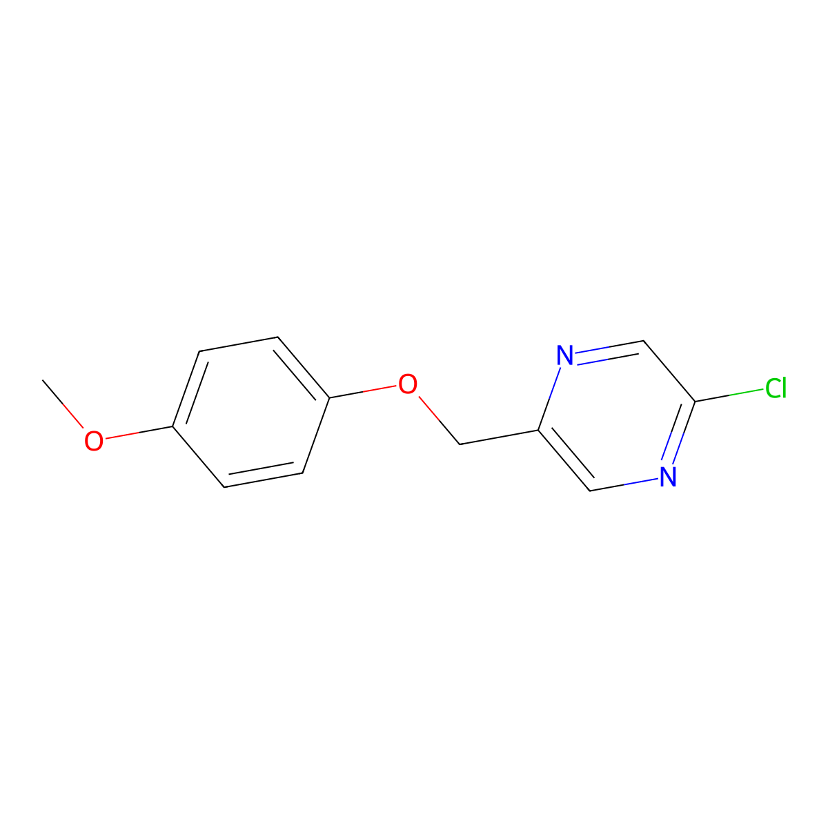 2-Chloro-5-[(4-methoxyphenoxy)methyl]pyrazine molecular structure, CAS 1970517-25-9
