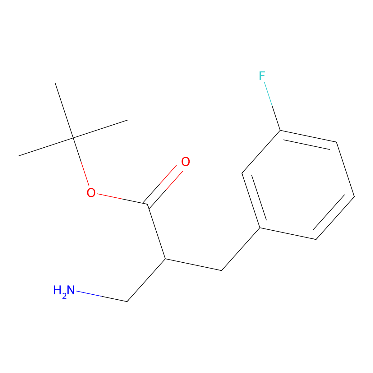 Tert-butyl 3-amino-2-[(3-fluorophenyl)methyl]propanoate molecular structure, CAS 1970525-45-1