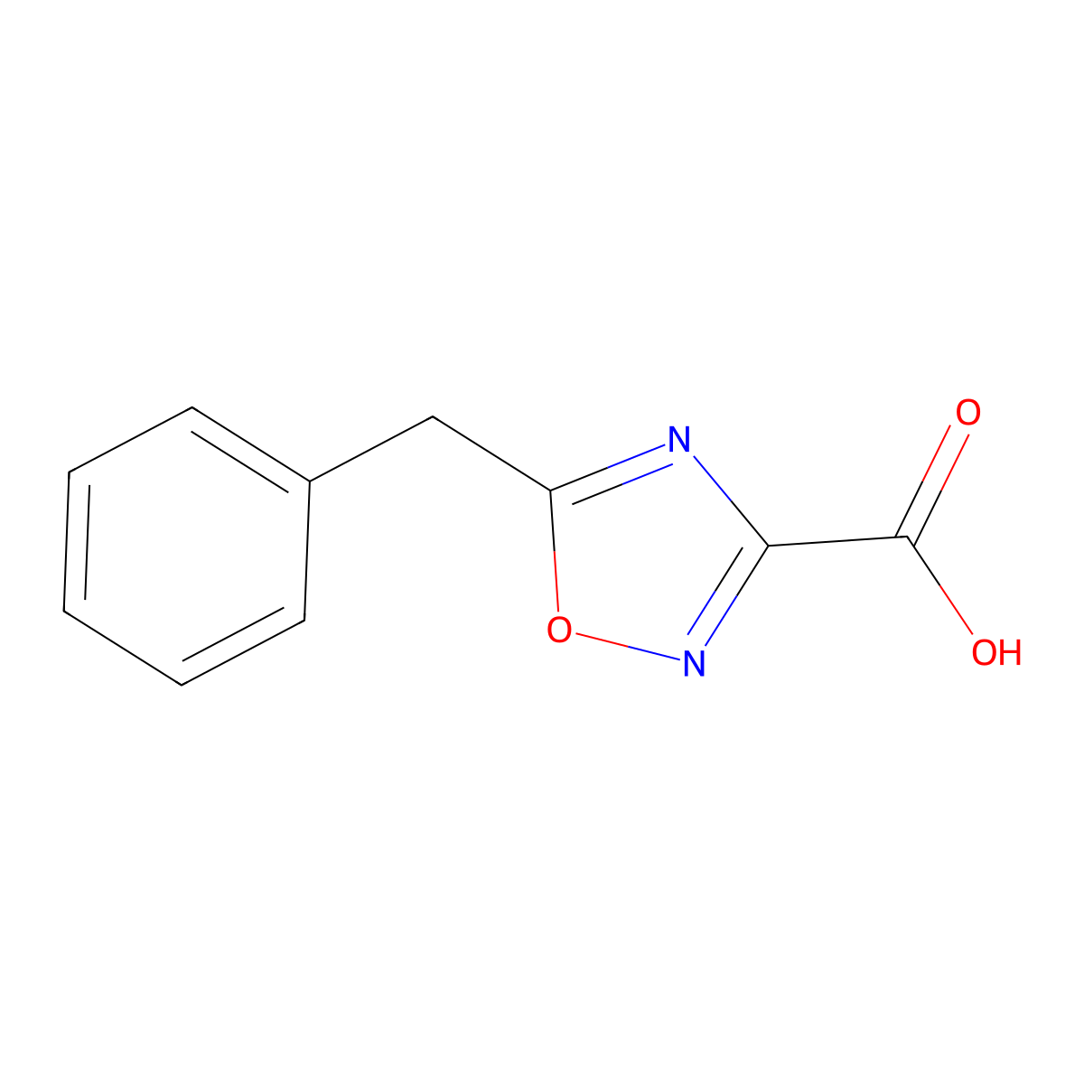 5-Benzyl-1,2,4-oxadiazole-3-carboxylic acid molecular structure, CAS 19706-09-3