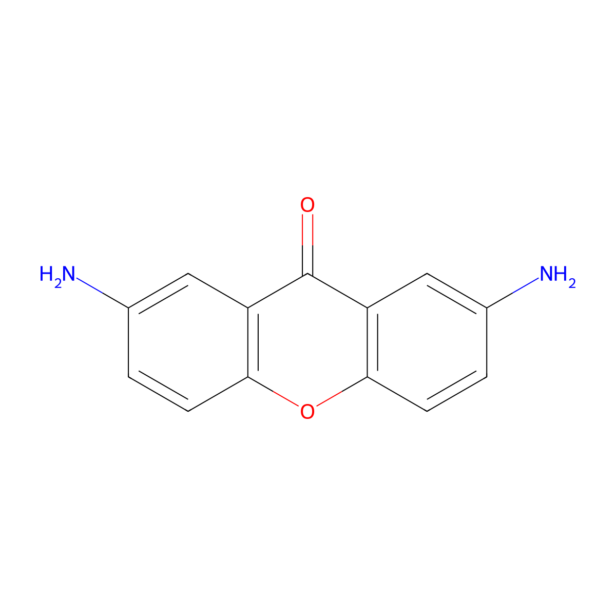 2,7-diamino-9H-xanthen-9-one molecular structure, CAS 19706-54-8
