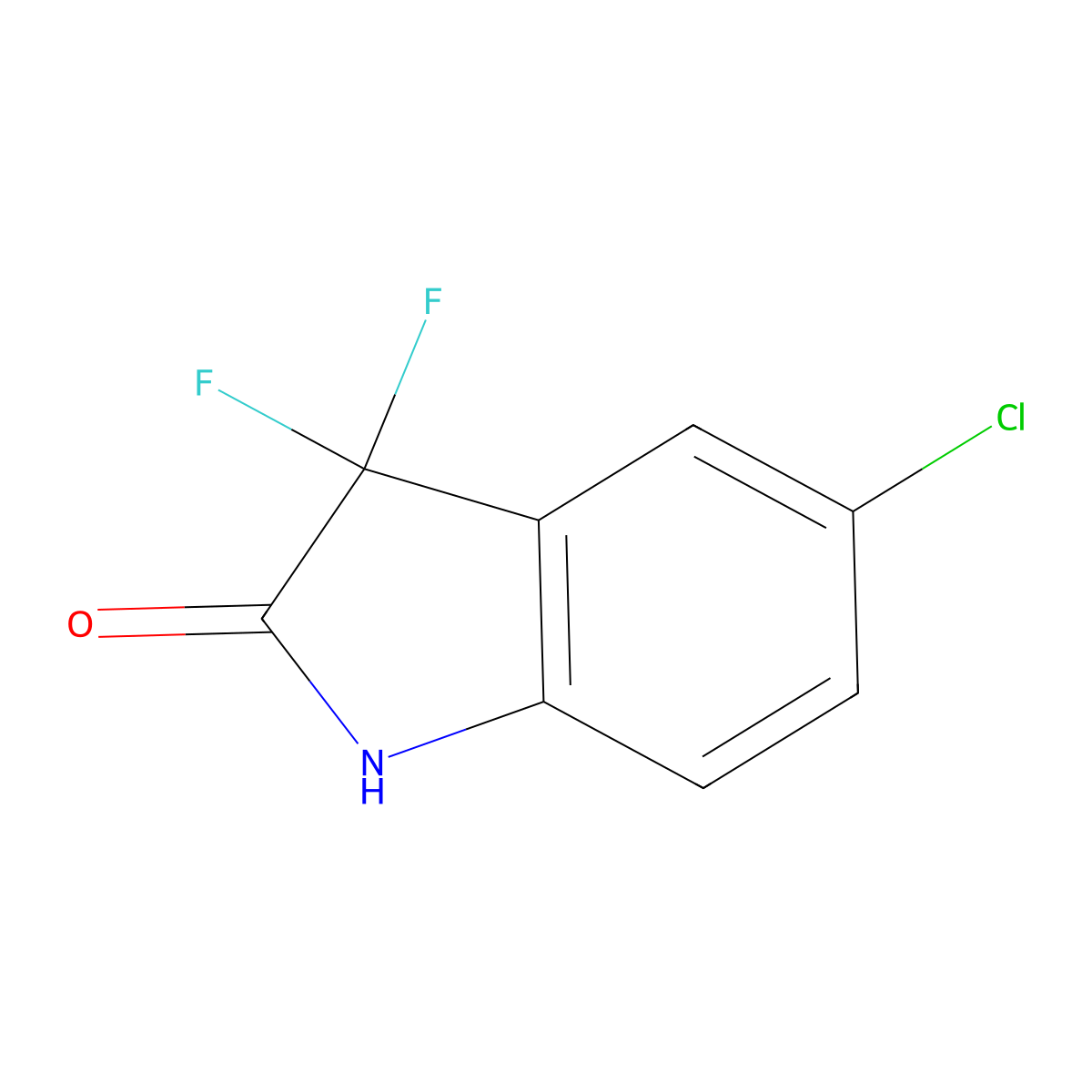 5-Chloro-3,3-difluoroindolin-2-one molecular structure, CAS 197067-32-6