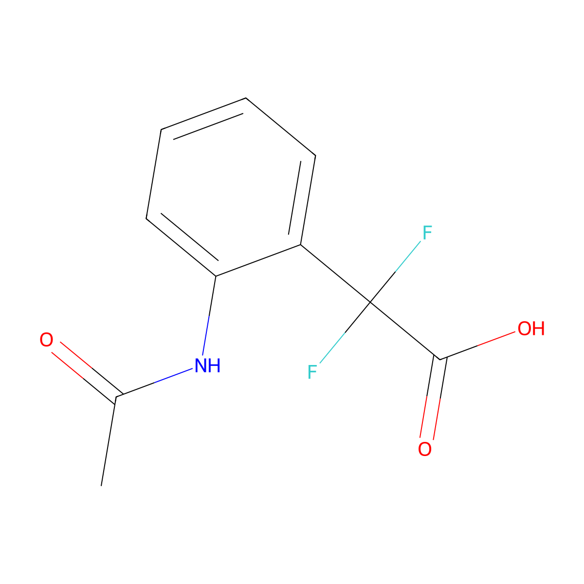 2-(2-Acetamidophenyl)-2,2-difluoroacetic acid molecular structure, CAS 197067-38-2