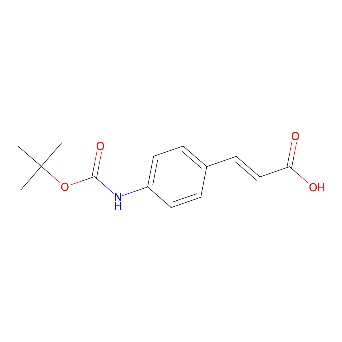 Boc-4-aminocinnamic acid molecular structure, CAS 197073-43-1