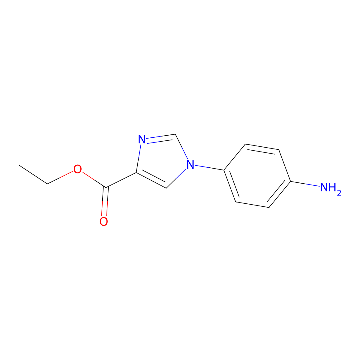 ethyl 1-(4-aminophenyl)-1H-imidazole-4-carboxylate molecular structure, CAS 197079-07-5