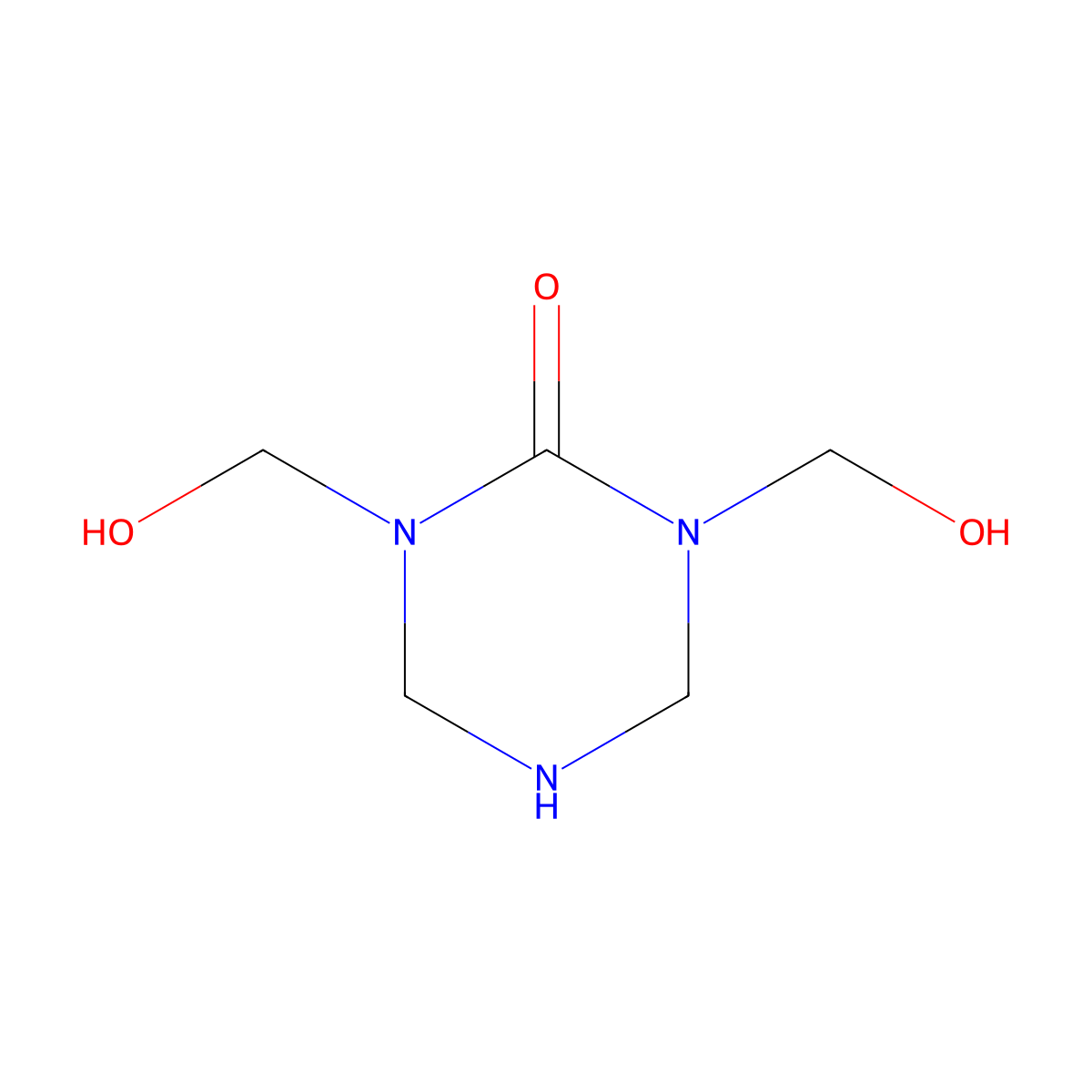 Tetrahydro-1,3-bis(hydroxymethyl)-1,3,5-triazin-2(1H)-one molecular structure, CAS 19708-68-0