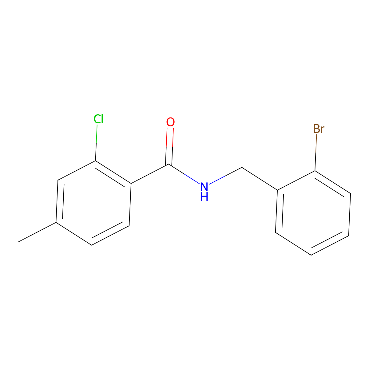 N-[(2-Bromophenyl)methyl]-2-chloro-4-methylbenzamide molecular structure, CAS 1970856-31-5