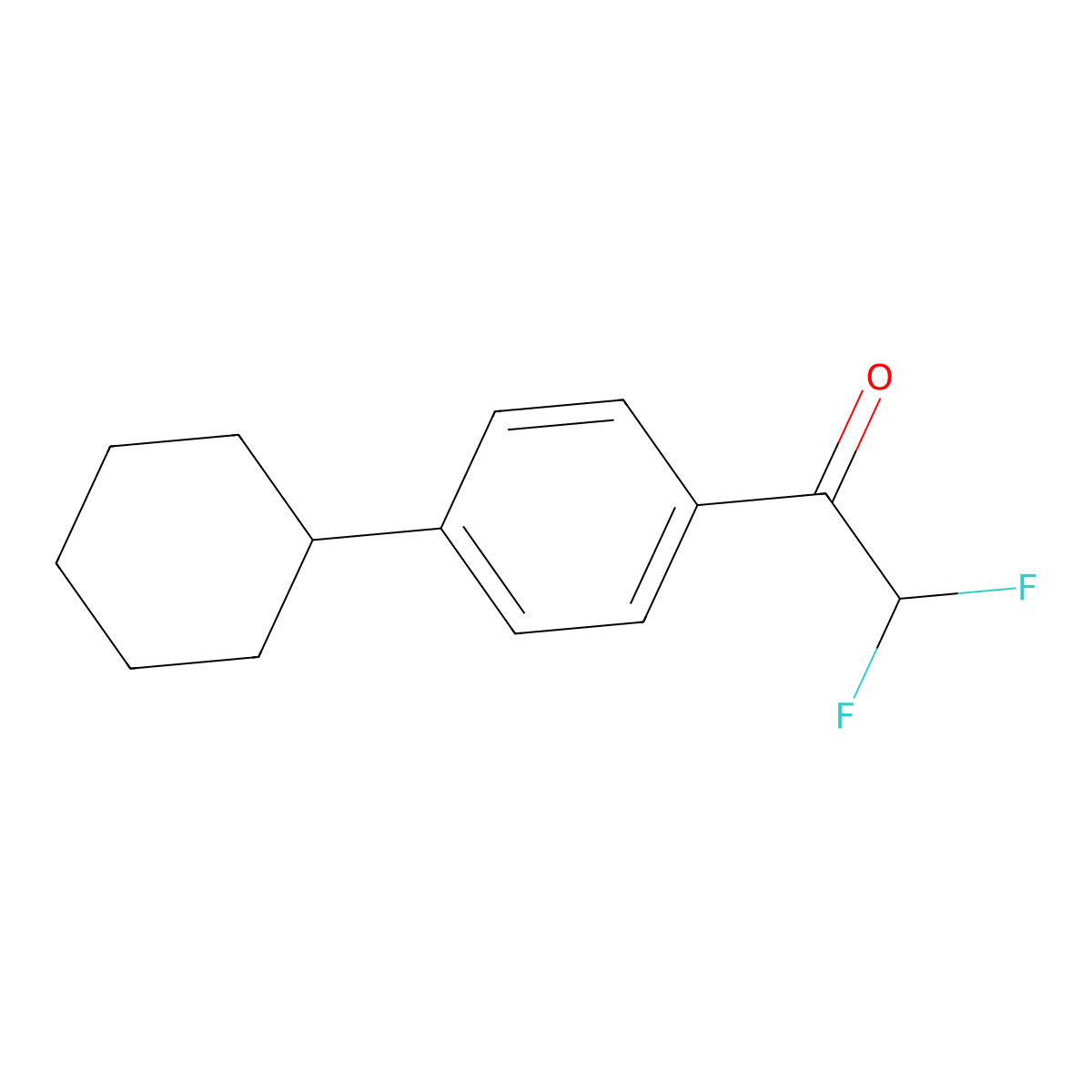 1-(4-Cyclohexylphenyl)-2,2-difluoroethanone molecular structure, CAS 1970857-28-3