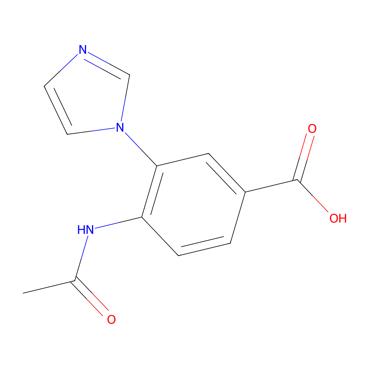 4-acetamido-3-(1H-imidazol-1-yl)benzoic acid molecular structure, CAS 197088-74-7