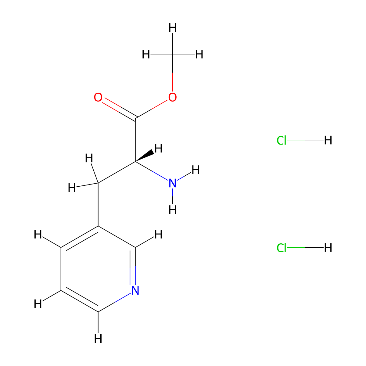Methyl 3-pyridin-3-yl-D-alaninate--hydrogen chloride (1/2) molecular structure, CAS 197088-84-9