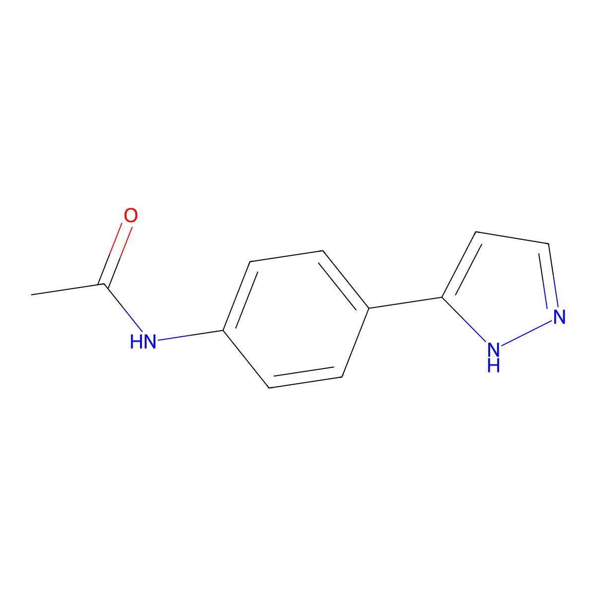 N-[4-(1H-Pyrazol-3-yl)phenyl]acetamide molecular structure, CAS 197093-26-8