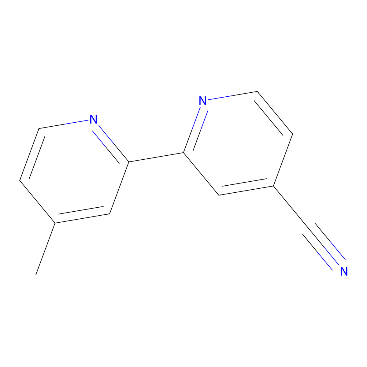 4'-Methyl-[2,2'-bipyridine]-4-carbonitrile molecular structure, CAS 197097-69-1