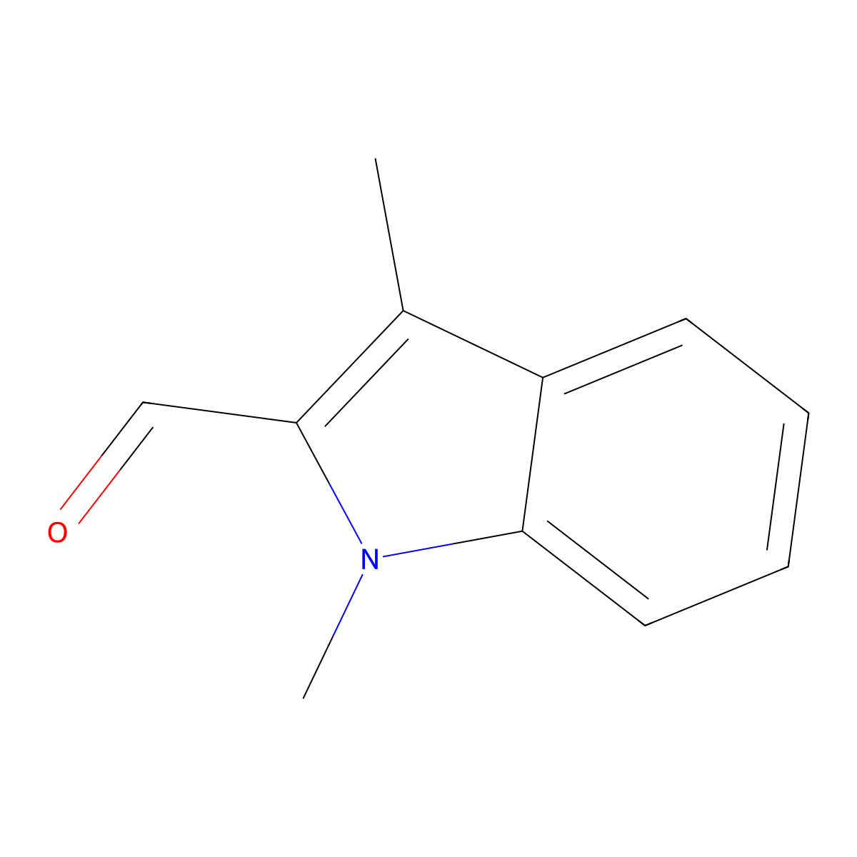 1,3-dimethyl-1H-indole-2-carbaldehyde molecular structure, CAS 1971-44-4