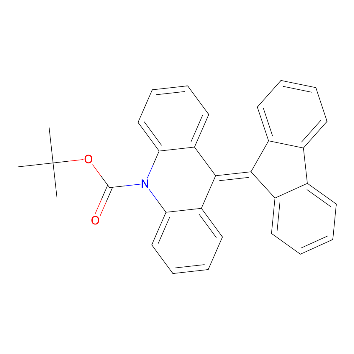 10-Boc-9-(9H-fluoren-9-ylidene)-9,10-dihydroacridine molecular structure, CAS 1971052-25-1