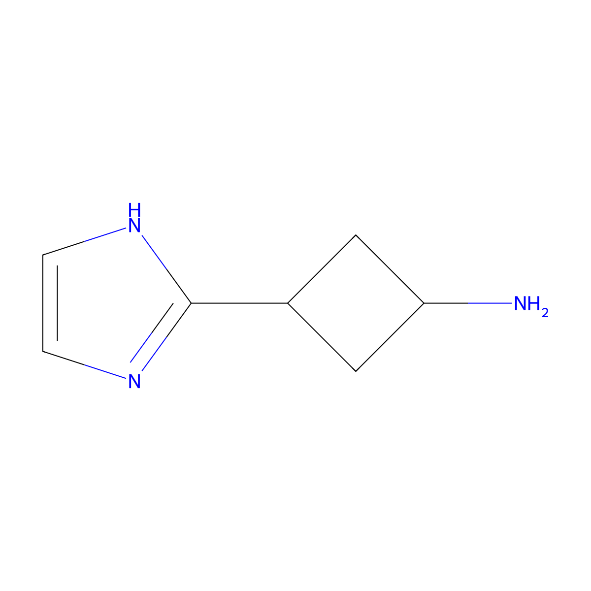 3-(1H-imidazol-2-yl)cyclobutan-1-amine molecular structure, CAS 1971123-97-3