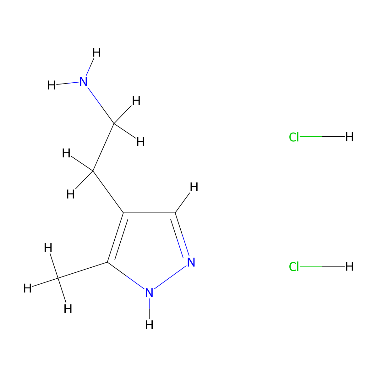 2-(3-methyl-1H-pyrazol-4-yl)ethan-1-amine dihydrochloride molecular structure, CAS 1971124-72-7