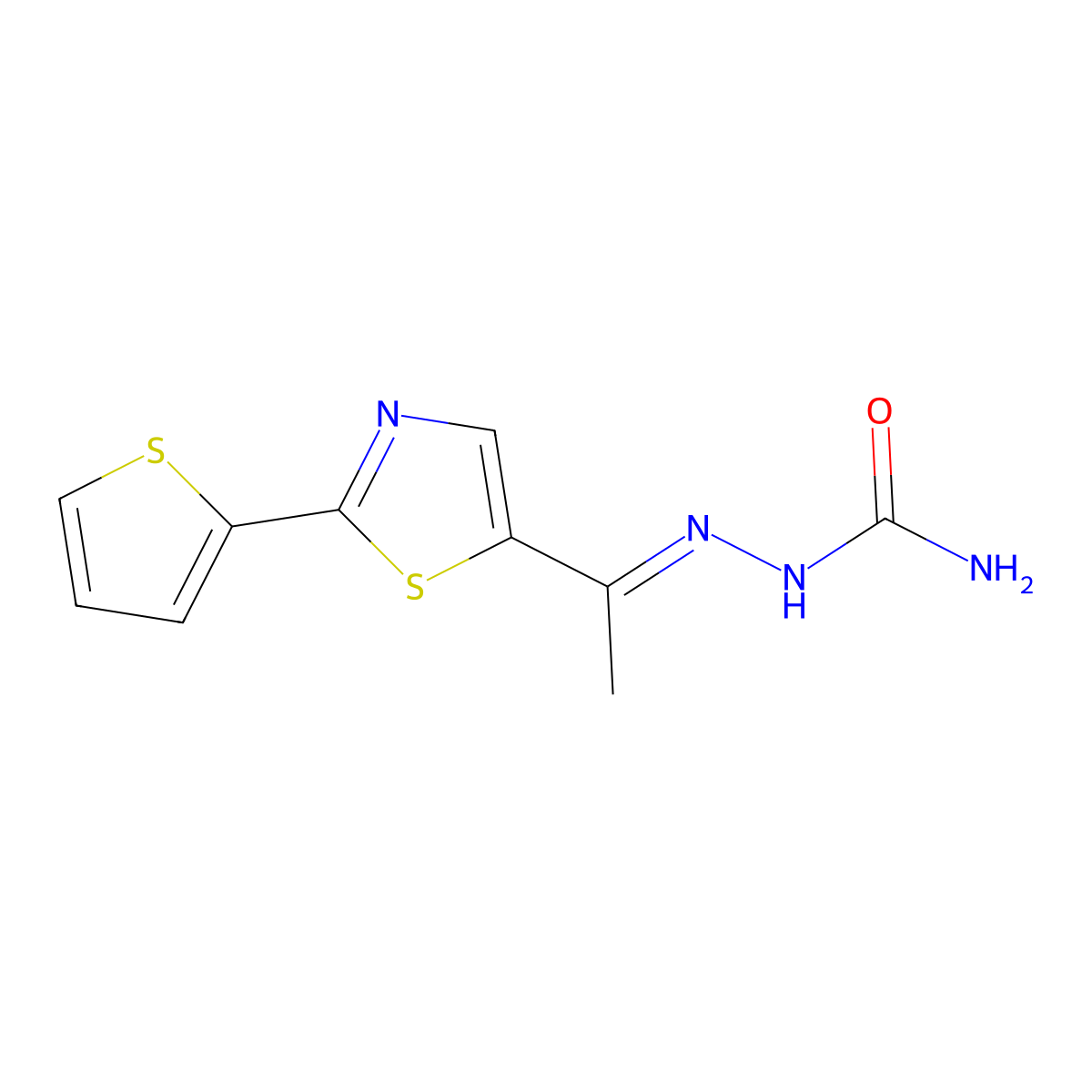 [(E)-{1-[2-(thiophen-2-yl)-1,3-thiazol-5-yl]ethylidene}amino]urea molecular structure, CAS 1971133-39-7