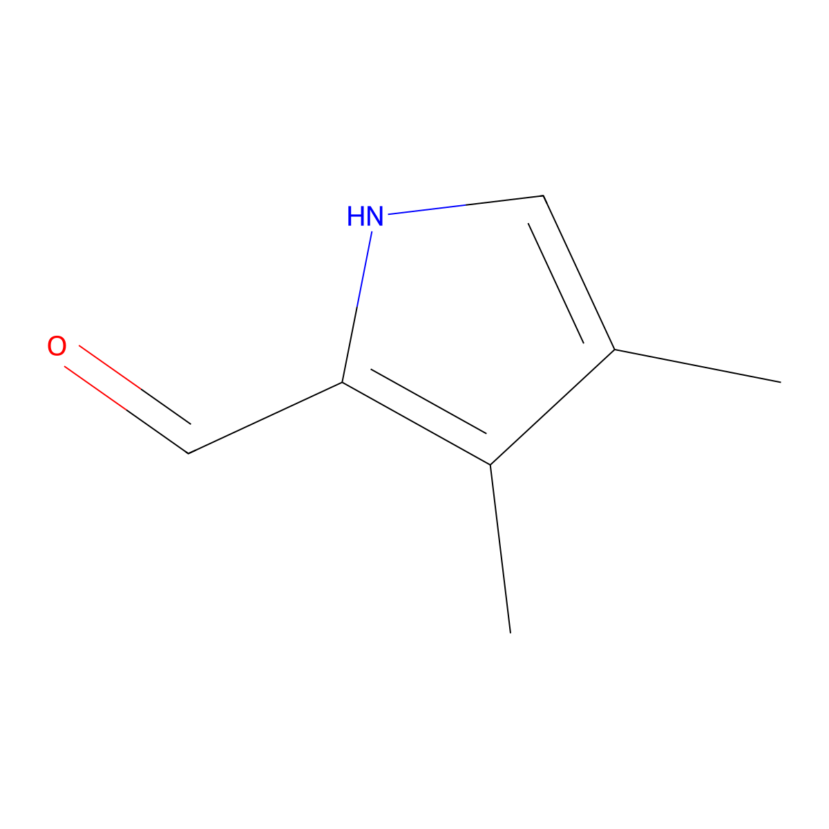 3,4-dimethyl-1H-pyrrole-2-carboxaldehyde molecular structure, CAS 19713-89-4