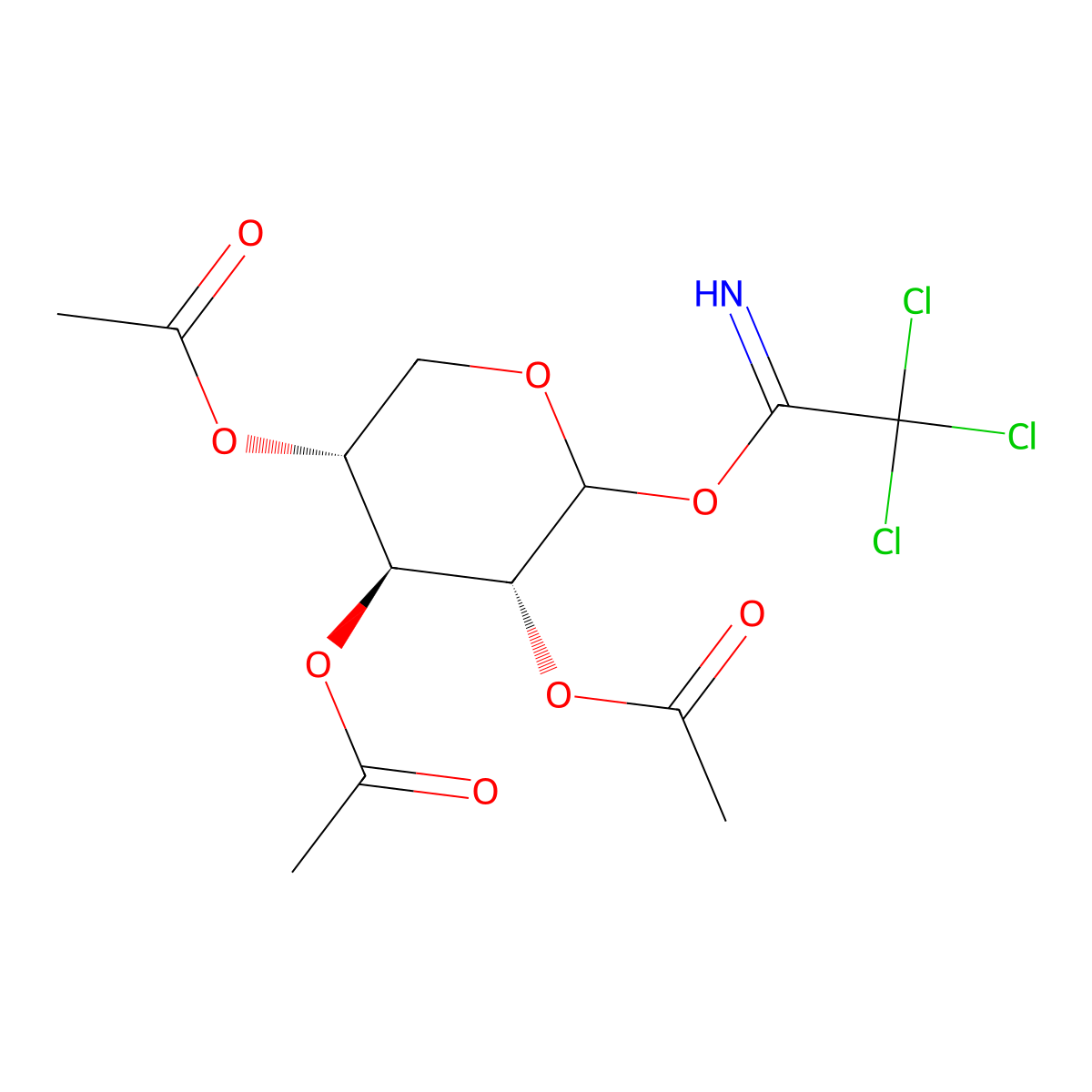 2,3,4-tri-O-acetyl-d-xylopyranosyl trichloroacetimidate molecular structure, CAS 197144-02-8