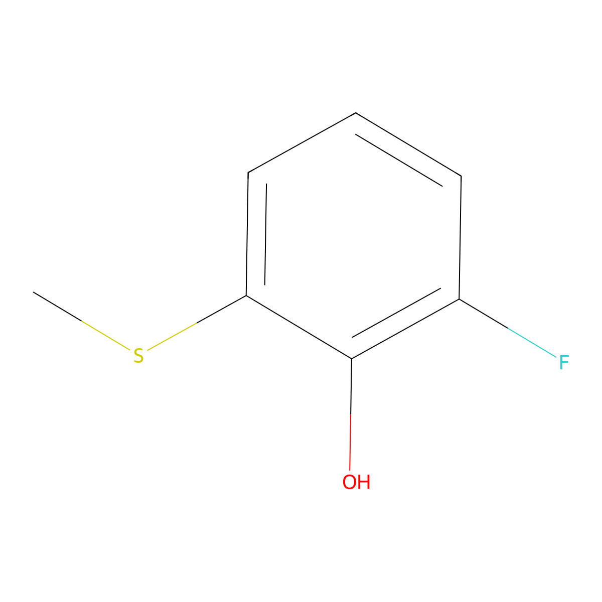 2-Fluoro-6-(methylthio)phenol molecular structure, CAS 197149-26-1