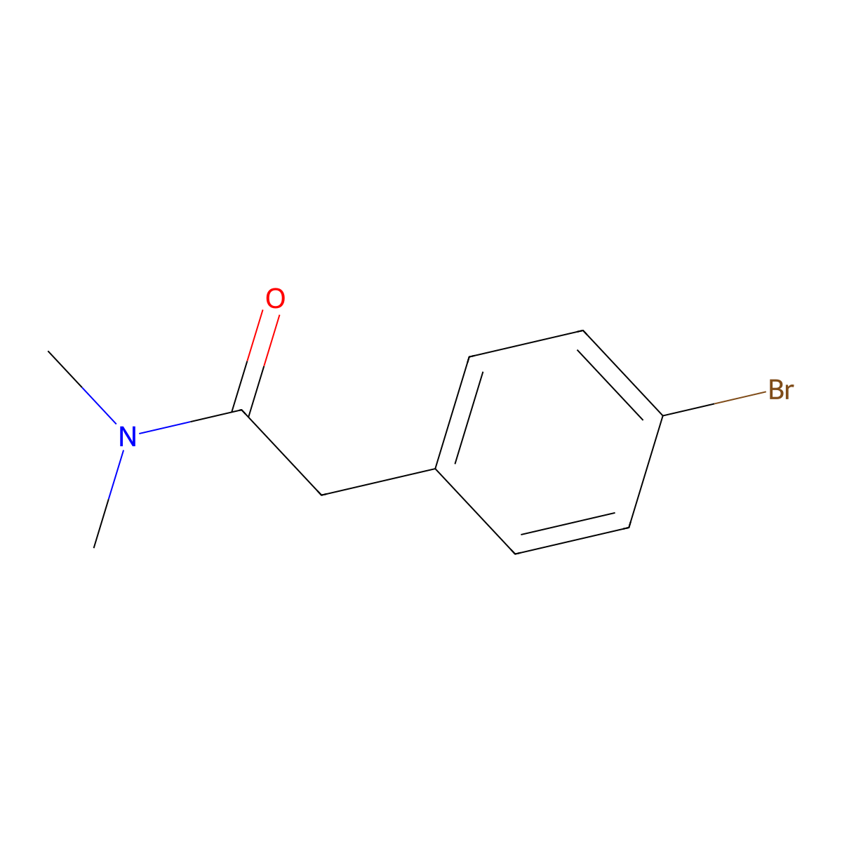 2-(4-bromophenyl)-N,N-dimethylacetamide molecular structure, CAS 19715-80-1
