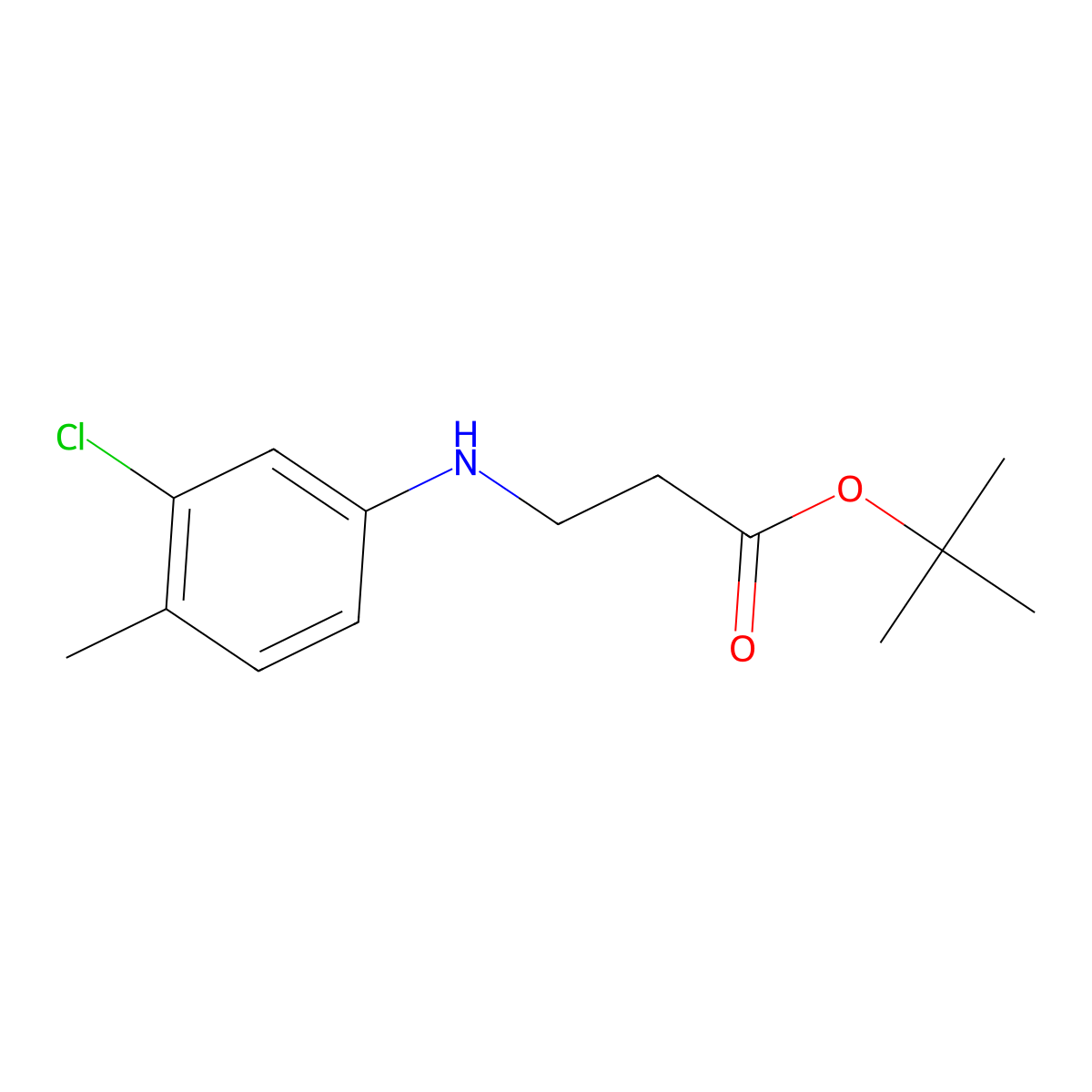 Tert-butyl 3-[(3-chloro-4-methylphenyl)amino]propanoate molecular structure, CAS 1971555-43-7