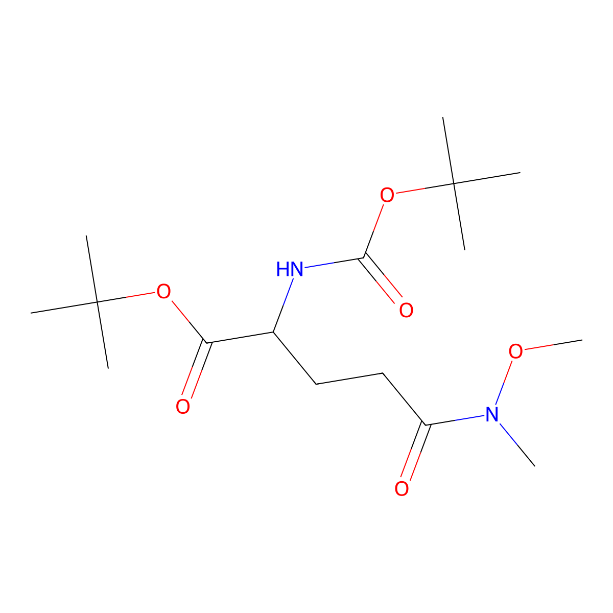 (S)-tert-Butyl 2-((tert-butoxycarbonyl)amino)-5-(methoxy(methyl)amino)-5-oxopentanoate molecular structure, CAS 197159-25-4
