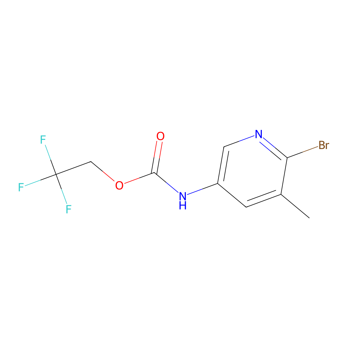 2,2,2-trifluoroethyl N-(6-bromo-5-methylpyridin-3-yl)carbamate molecular structure, CAS 1971592-96-7