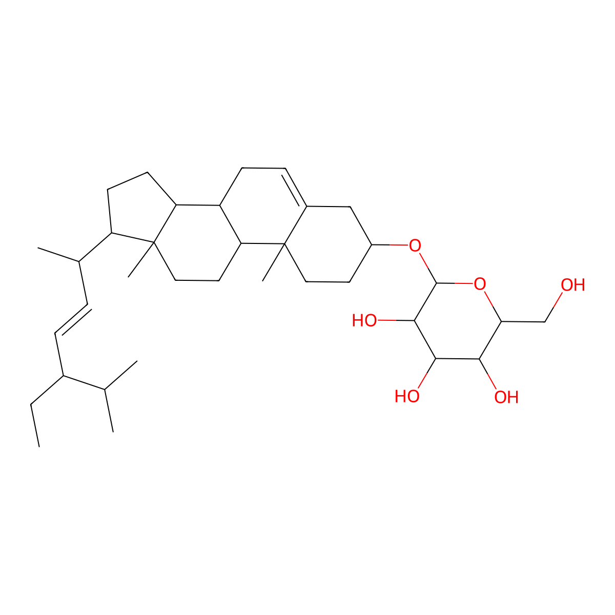 Stigmasterol Glucoside molecular structure, CAS 19716-26-8