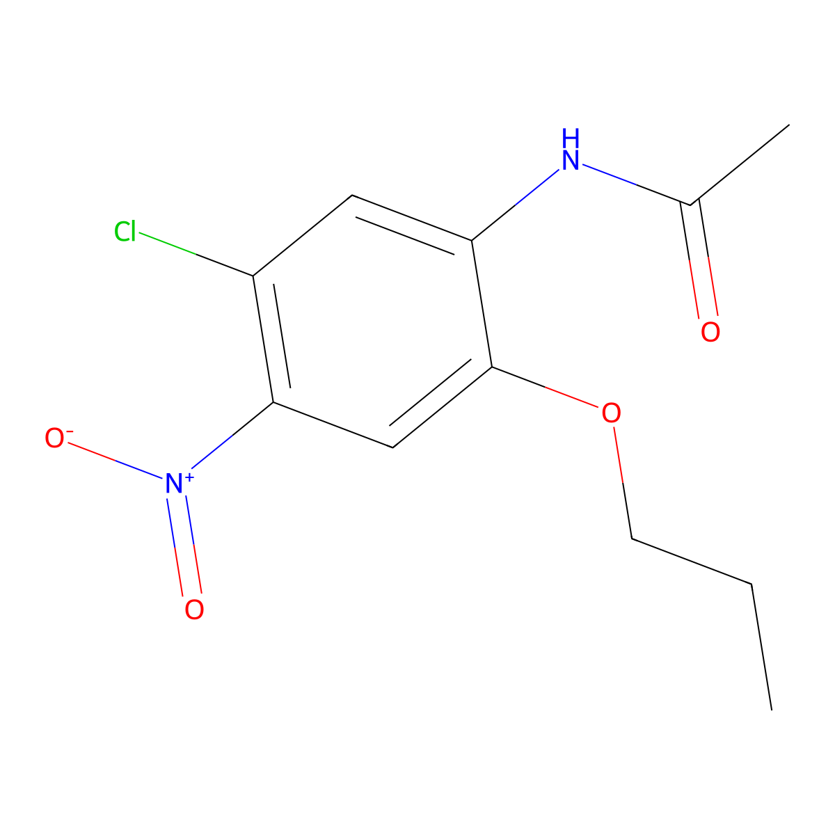 N-(5-chloro-4-nitro-2-propoxyphenyl)acetamide molecular structure, CAS 197160-62-6
