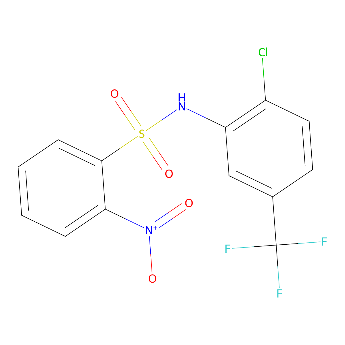 N-[2-chloro-5-(trifluoromethyl)phenyl]-2-nitrobenzenesulfonamide molecular structure, CAS 197160-70-6