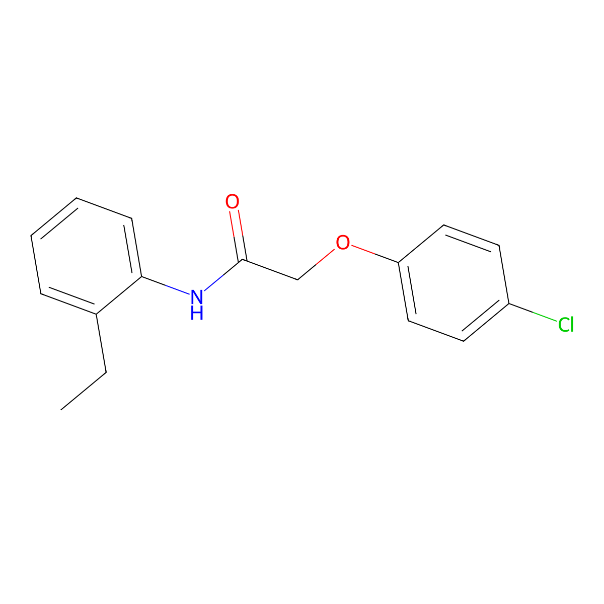 2-(4-chlorophenoxy)-N-(2-ethylphenyl)acetamide molecular structure, CAS 197160-95-5
