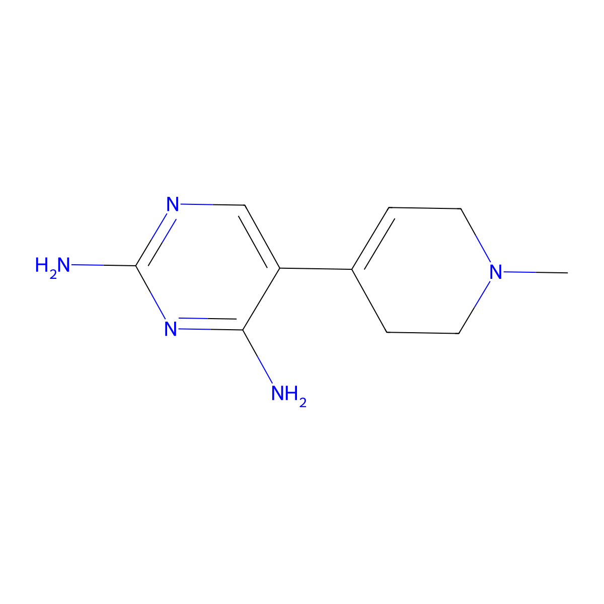 5-(1-Methyl-1,2,3,6-tetrahydropyridin-4-yl)pyrimidine-2,4-diamine molecular structure, CAS 197165-79-0