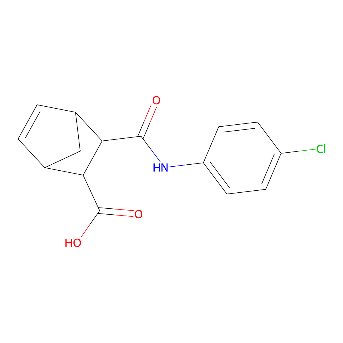 3-[(4-Chlorophenyl)carbamoyl]bicyclo[2.2.1]hept-5-ene-2-carboxylic acid molecular structure, CAS 197170-33-5