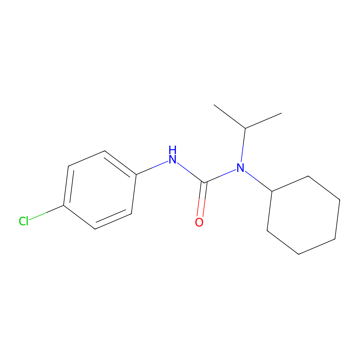 N'-(4-chlorophenyl)-N-cyclohexyl-N-isopropylurea molecular structure, CAS 197171-02-1