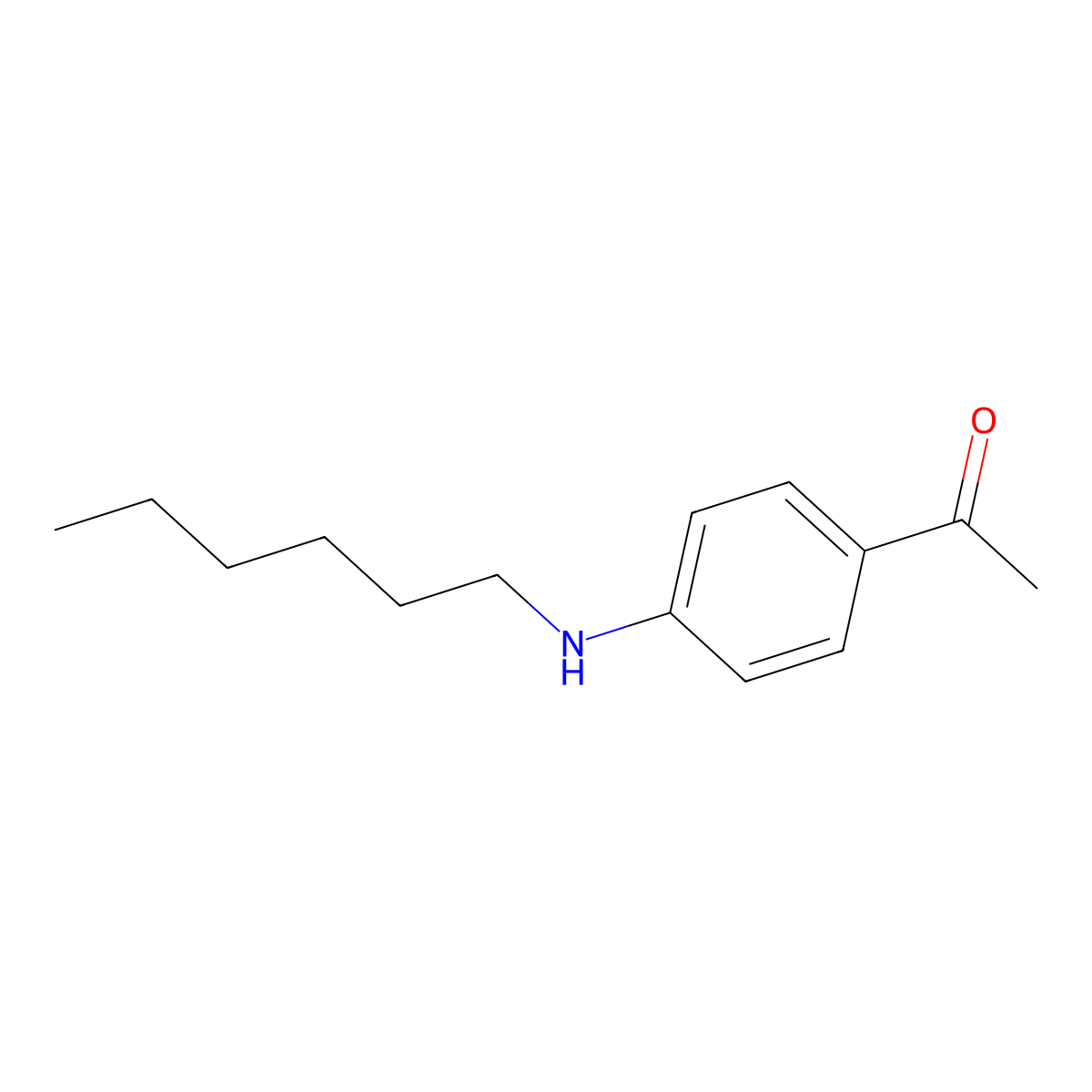 1-[4-(Hexylamino)phenyl]ethanone molecular structure, CAS 197172-63-7