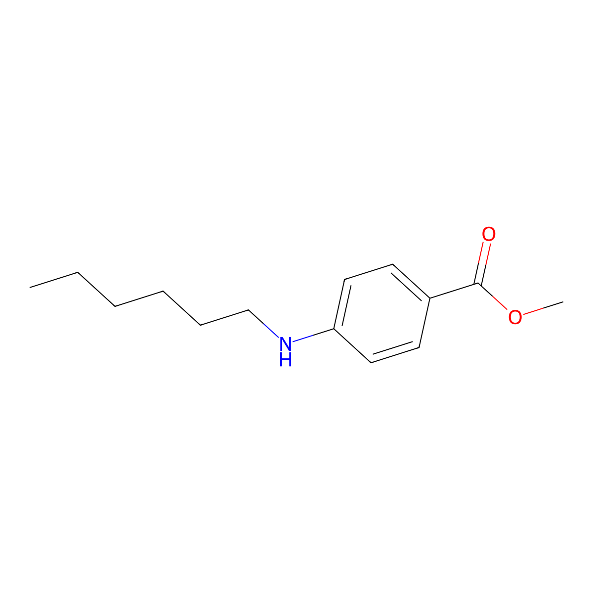 Methyl 4-(hexylamino)benzoate molecular structure, CAS 197172-67-1