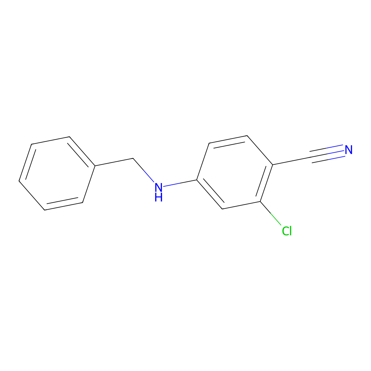 4-(Benzylamino)-2-chlorobenzonitrile molecular structure, CAS 197173-67-4