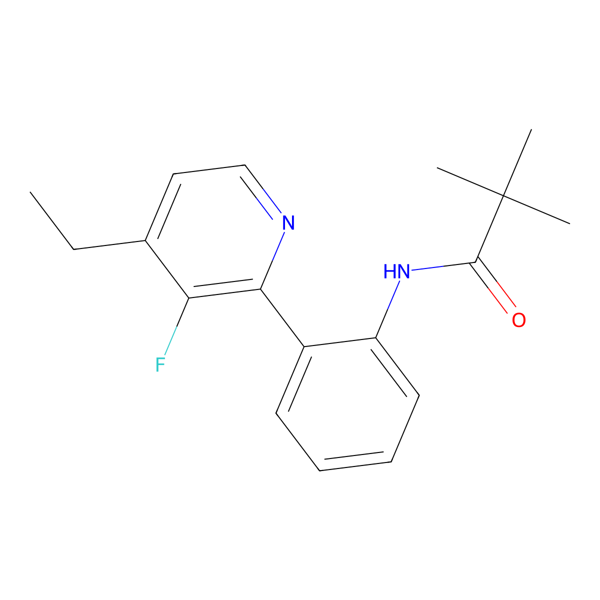 N-(2-(4-ethyl-3-fluoropyridin-2-yl)phenyl)pivalamide molecular structure, CAS 197177-82-5
