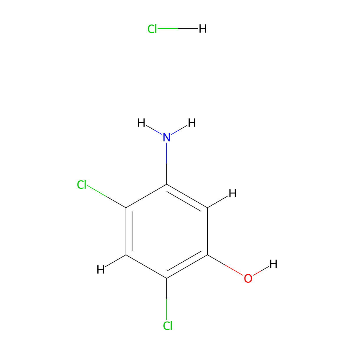 5-Amino-2,4-dichlorophenol hydrochloride molecular structure, CAS 197178-93-1