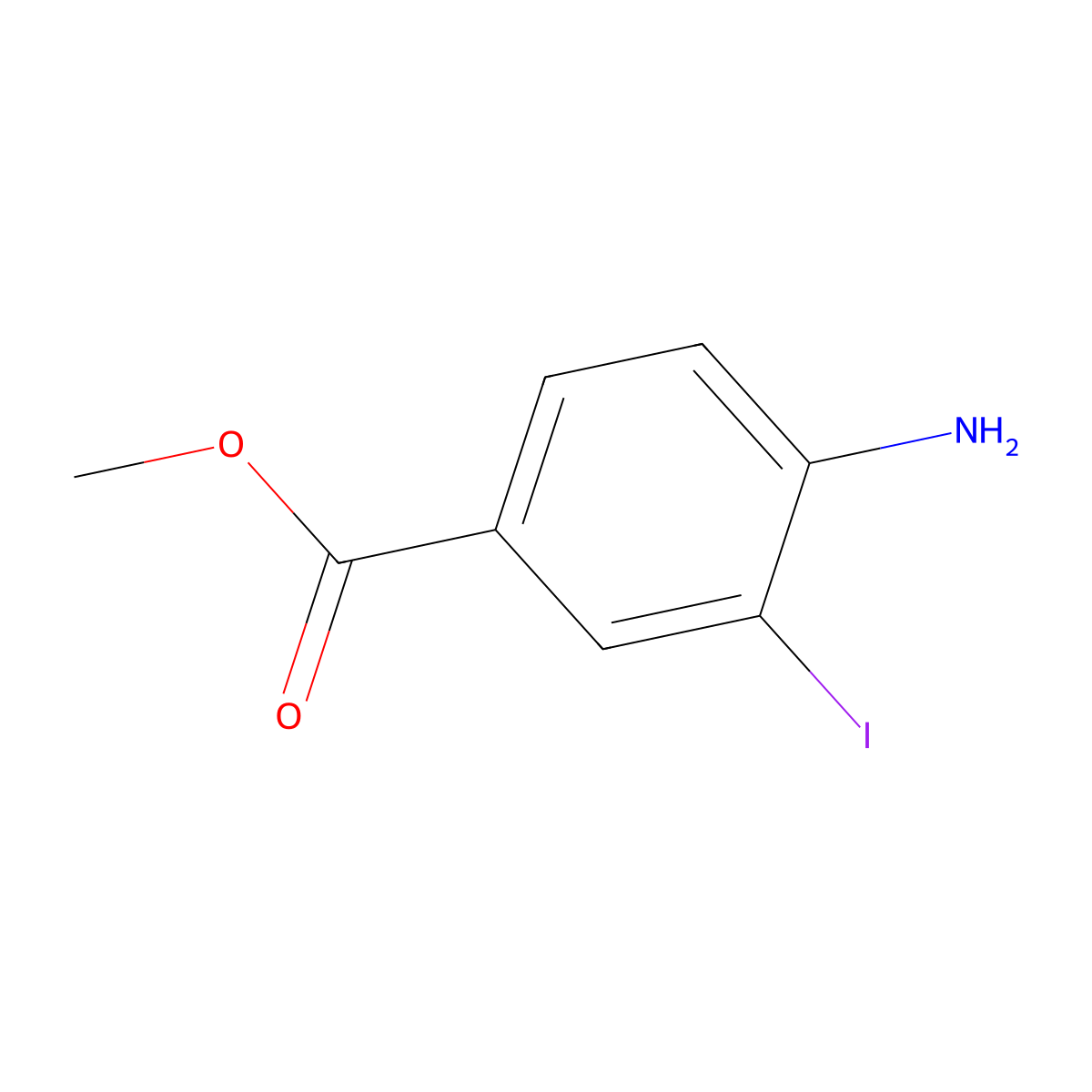 Methyl 4-amino-3-iodobenzoate molecular structure, CAS 19718-49-1