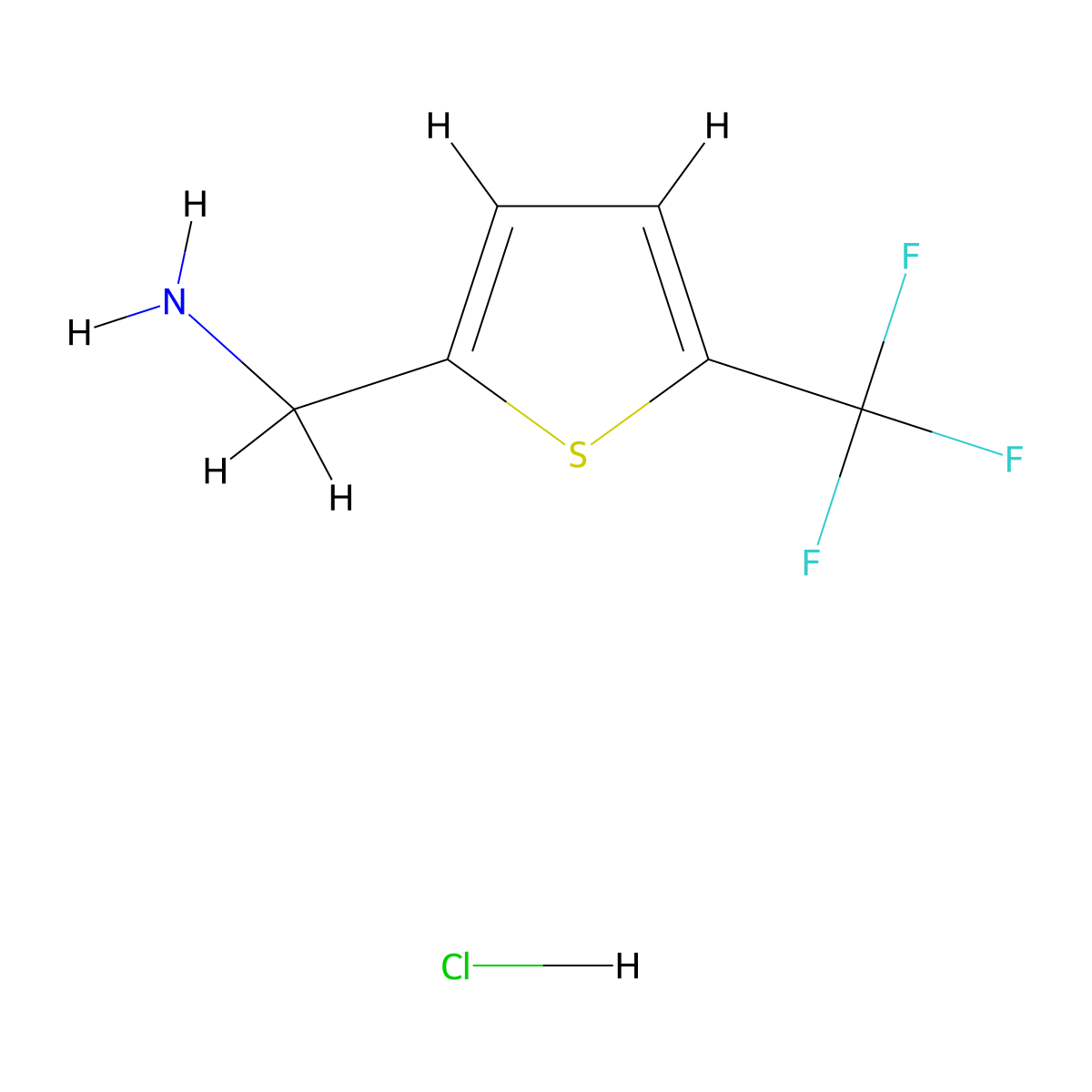 (5-(Trifluoromethyl)thiophen-2-yl)methanamine hydrochloride molecular structure, CAS 1971858-34-0