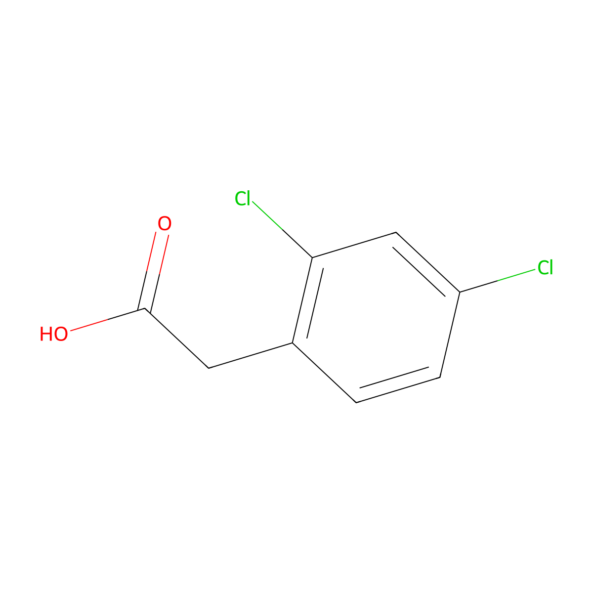 2,4-Dichlorophenylacetic acid molecular structure, CAS 19719-28-9