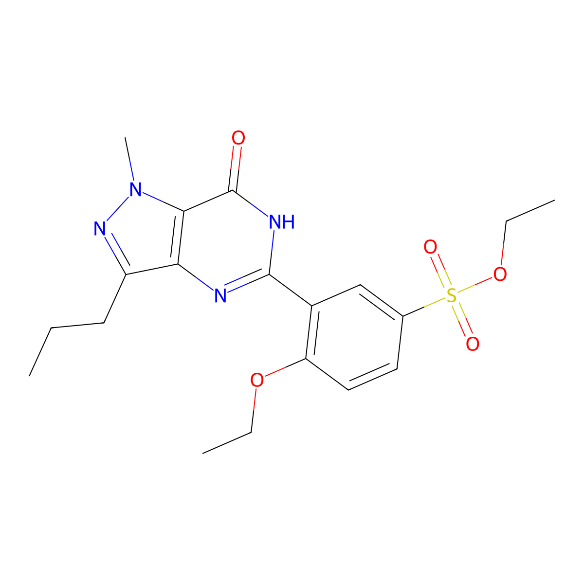 3-(6,7-Dihydro-1-methyl-7-oxo-3-propyl-1H-pyrazolo[4,3-d]pyrimidin-5-yl)-4-ethoxy-ethyl ester Benzenesulfonic acid molecular structure, CAS 1971915-89-5
