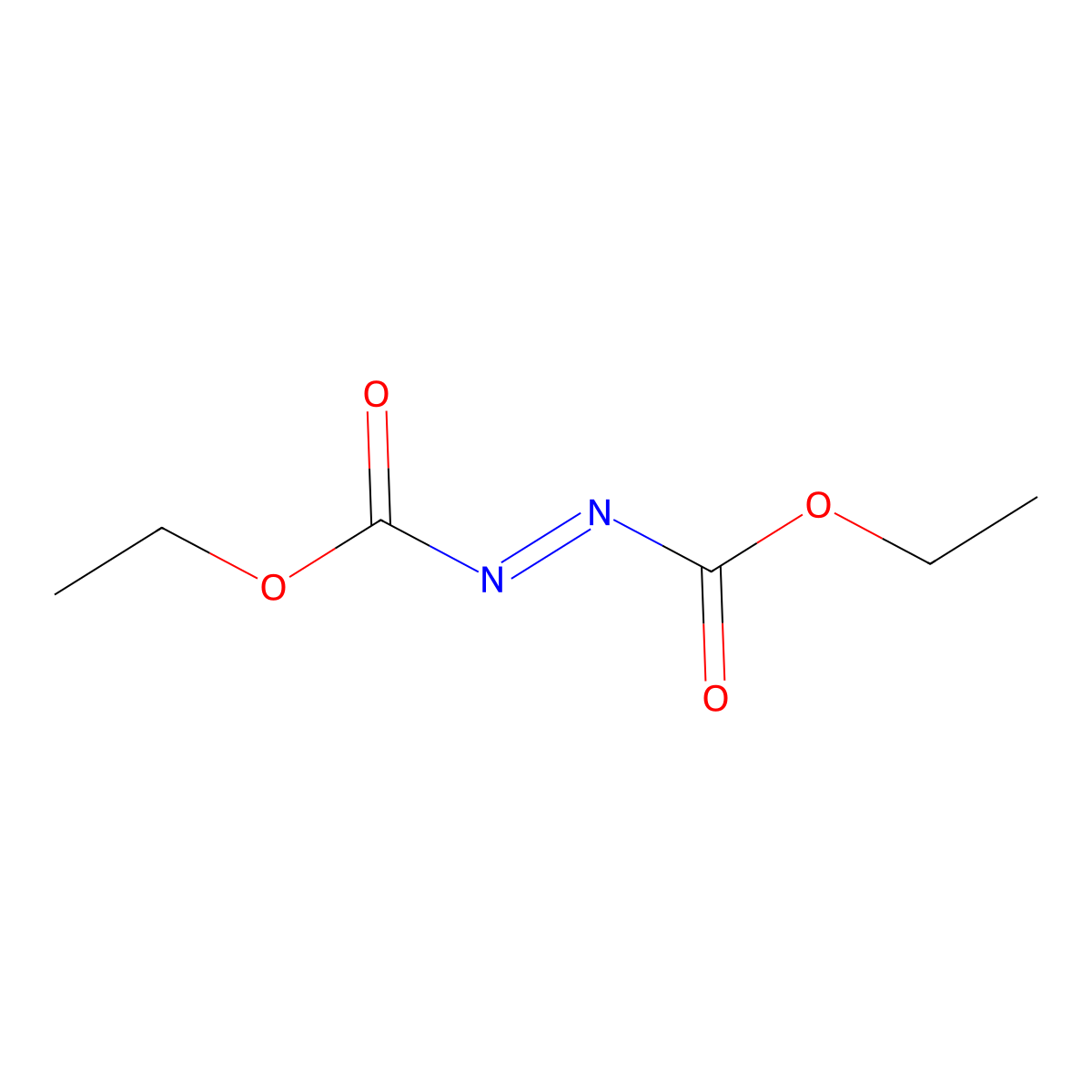 Diethyl azodicarboxylate molecular structure, CAS 1972-28-7