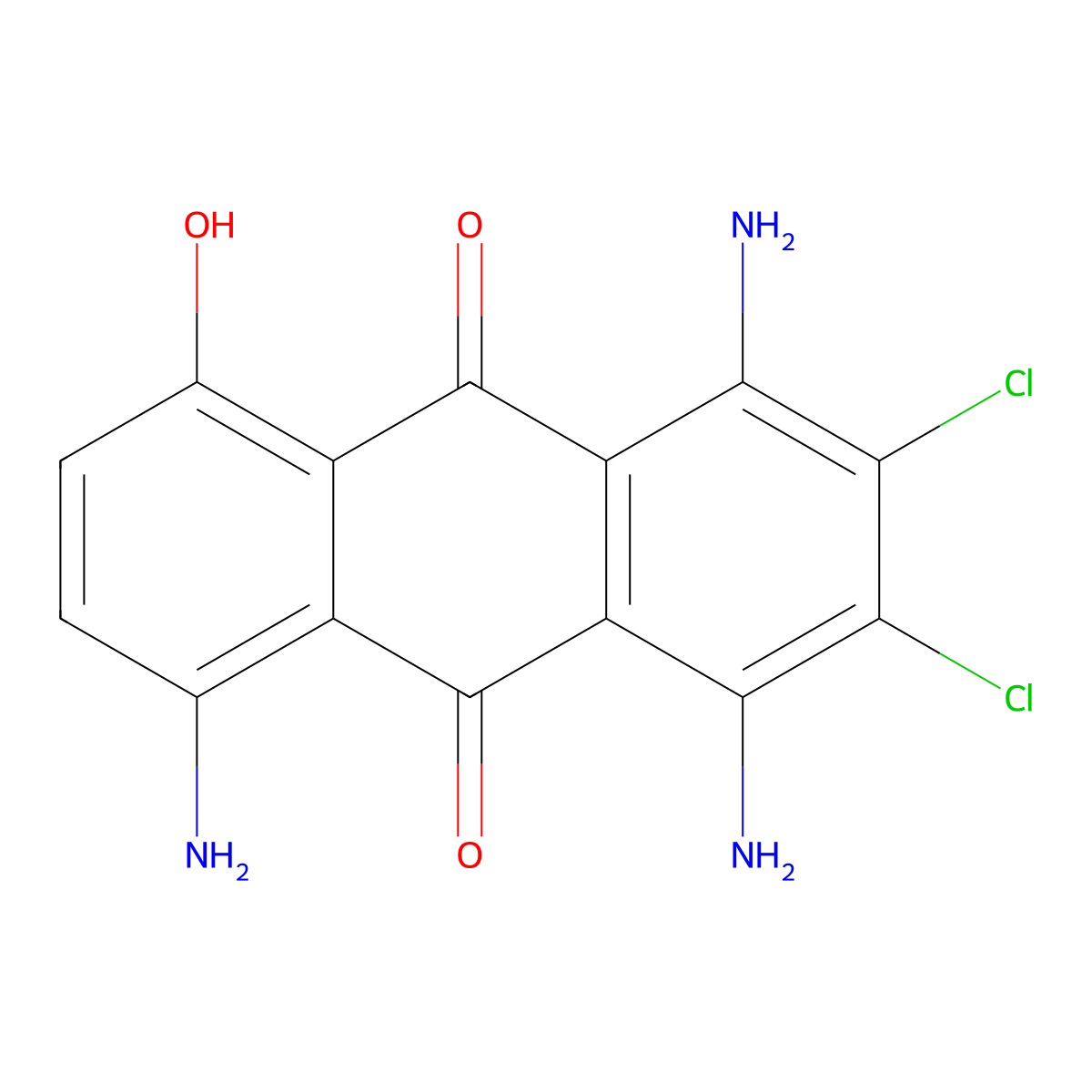 1,4,5-Triamino-2,3-dichloro-8-hydroxyanthraquinone molecular structure, CAS 19721-24-5