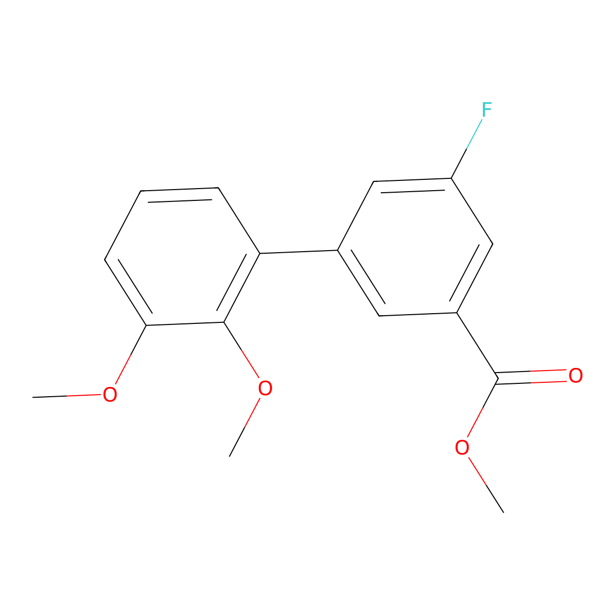 Methyl 5-fluoro-2',3'-dimethoxy[1,1'-biphenyl]-3-carboxylate molecular structure, CAS 1972163-54-4